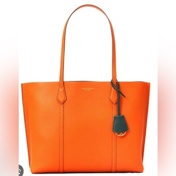 Tory Burch Percy Orange Tote Bag - Picture 1 of 8
